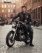 Luxury Black Leather Jacket for Men | Designer Inspired Minimal Zip Jacket