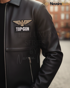 Luxury Black Leather Jacket for Men | Designer Inspired Minimal Zip Jacket
