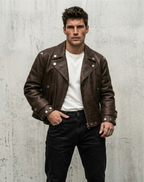 The "Midnight Rider" Artisan Tooled Leather Biker Jacket