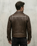 The "Midnight Rider" Artisan Tooled Leather Biker Jacket