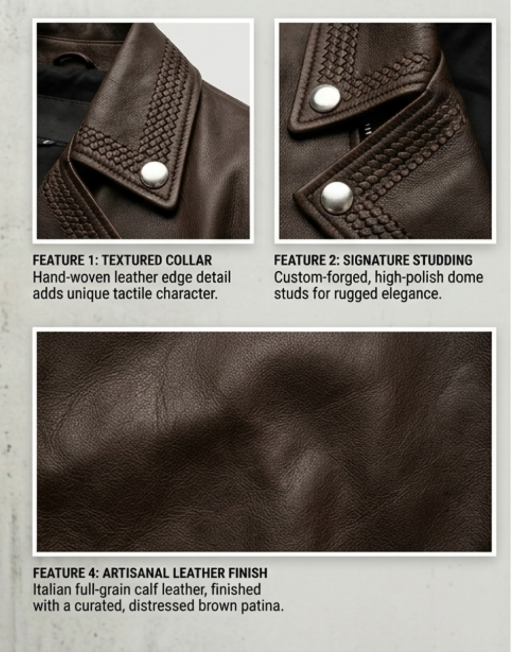 The "Midnight Rider" Artisan Tooled Leather Biker Jacket