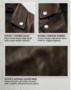 The "Midnight Rider" Artisan Tooled Leather Biker Jacket