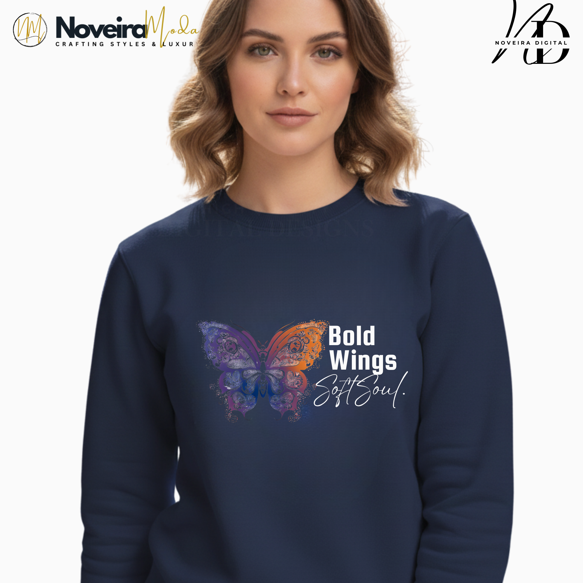 Digital Art Sweatshirt-Butterfly Art