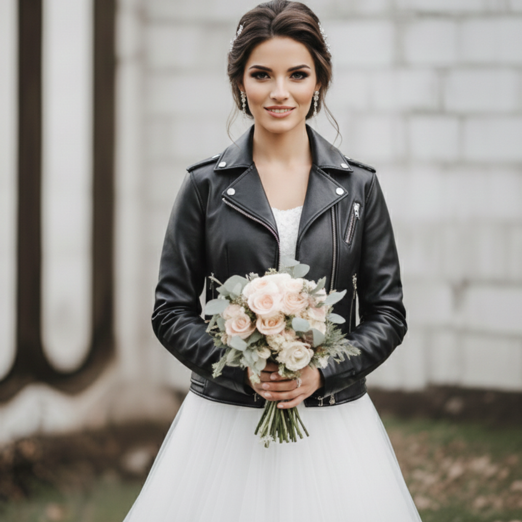 Floral Wedding Jacket-Custom Wordings