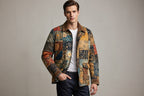 Men’s Vintage Patchwork Jacket – Boho Quilted Statement Coat | Artistic Retro Winter Outerwear | Noveira Moda