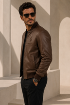 Prestige Club Premium Lambskin Leather Bomber Jacket
