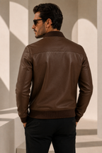 Prestige Club Premium Lambskin Leather Bomber Jacket