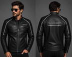 NOVEIRA MODA Grand Prix Series Premium Leather Jacket – Luxury Black Moto Jacket for Men