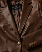 Women's Premium Sheep Leather Executive Blazer | Black & Brown | Noveira Moda