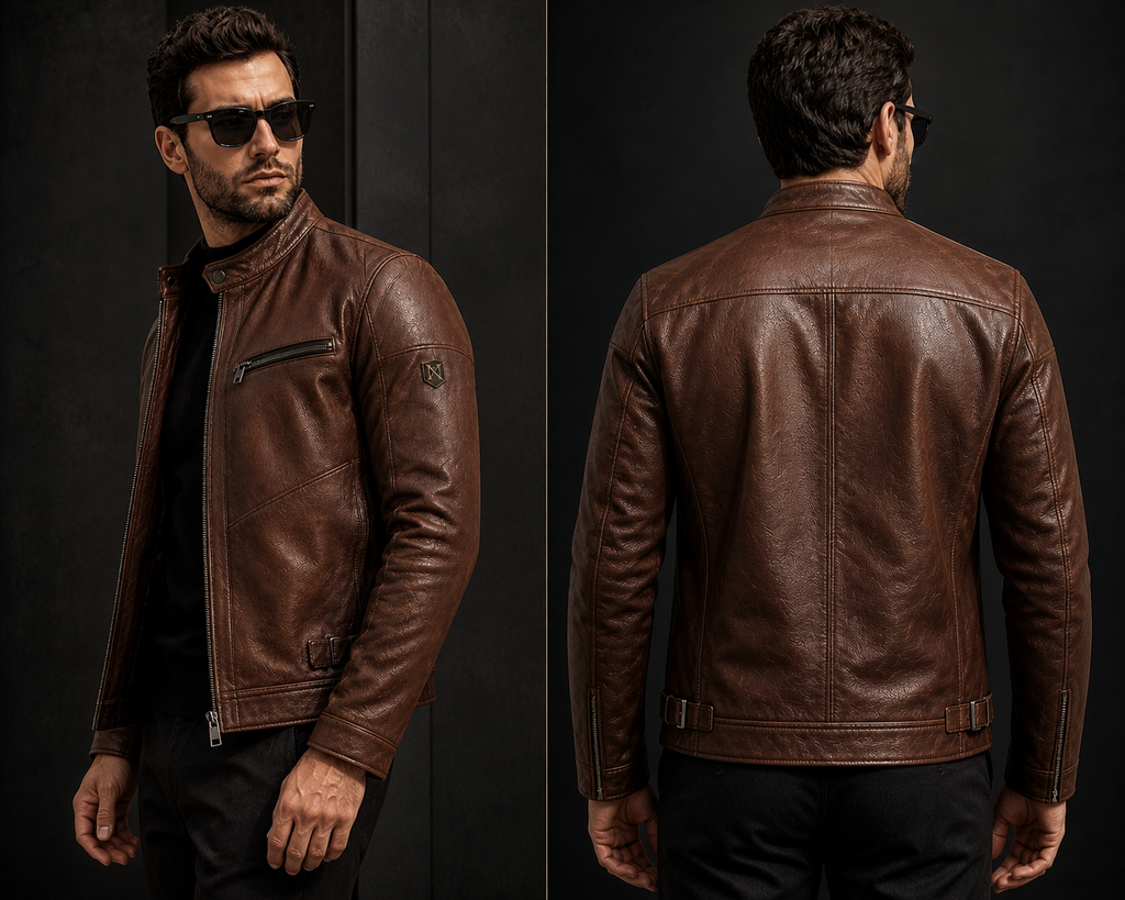Noveira Signature Brown Leather Jacket