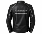 NOVEIRA MODA Grand Prix Series Premium Leather Jacket – Luxury Black Moto Jacket for Men