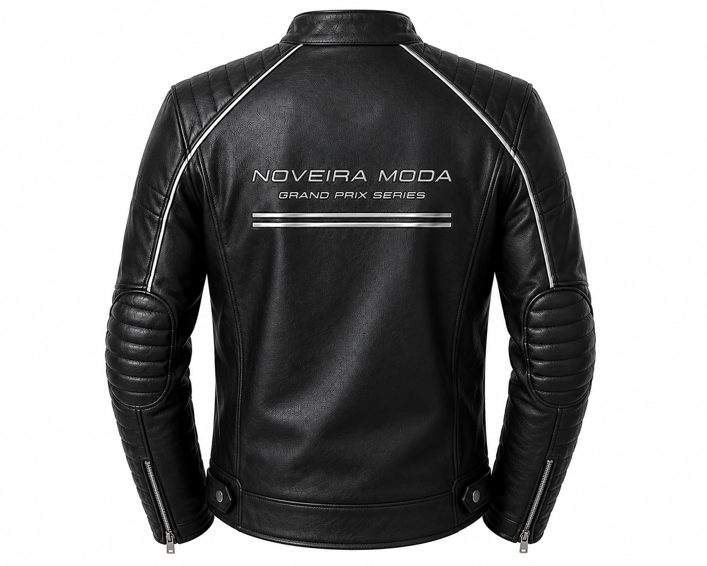 NOVEIRA MODA Grand Prix Series Premium Leather Jacket – Luxury Black Moto Jacket for Men