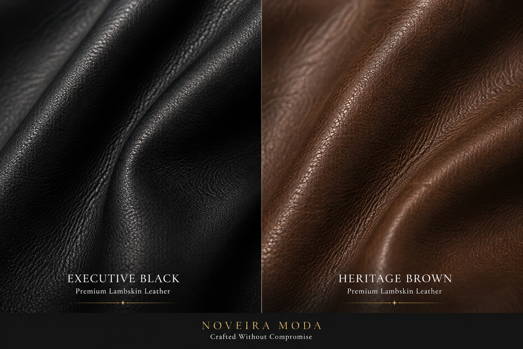 Men's Luxury Leather Bomber | Executive Black & Heritage Brown