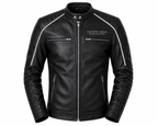 NOVEIRA MODA Grand Prix Series Premium Leather Jacket – Luxury Black Moto Jacket for Men