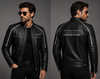NOVEIRA MODA Grand Prix Series Premium Leather Jacket – Luxury Black Moto Jacket for Men